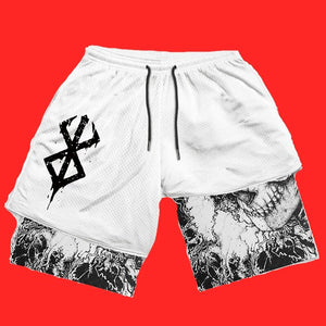 Y2K Summer Men Streetwear Anime High Waist Oversize Breathable Gym Short Pants Training Fitness Workout Track Shorts Clothes