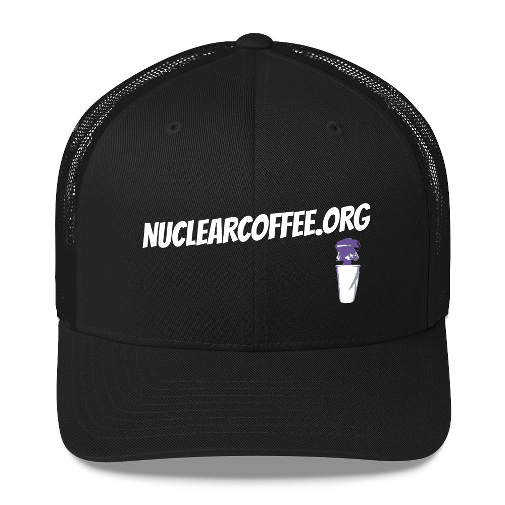 nuclearcoffee.org hat with origional logo.